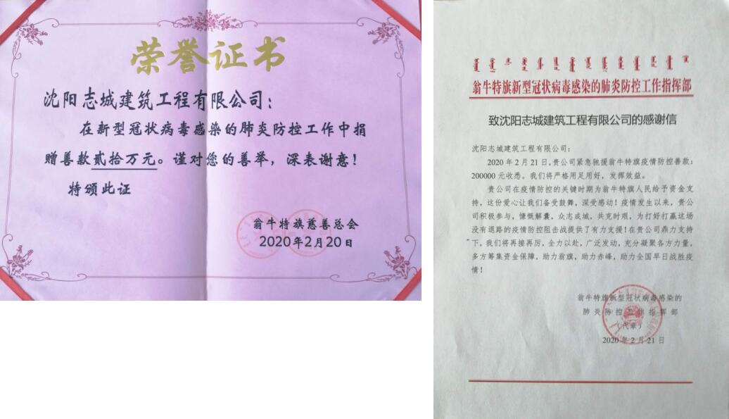 众志成城  共克时艰 志城集团抗击新冠肺炎疫情爱心捐款活动